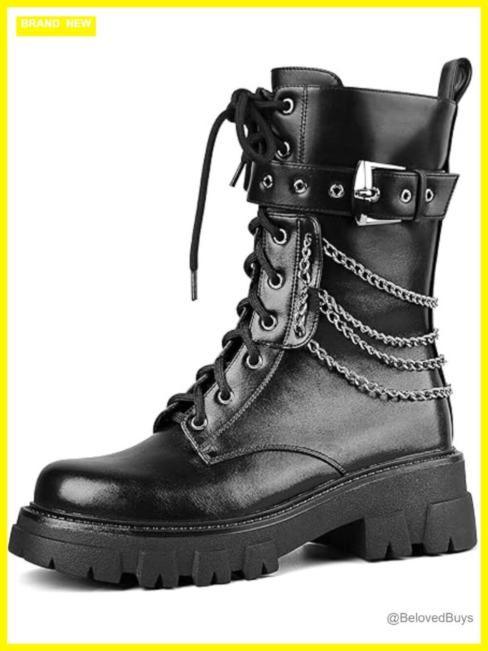 Synthetic Leather Rhinestone Combat Boots Ankle Zip